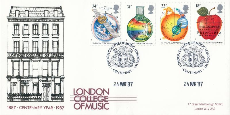 1987 (03) Isaac Newton - Covercraft London College of Music Centenary Official