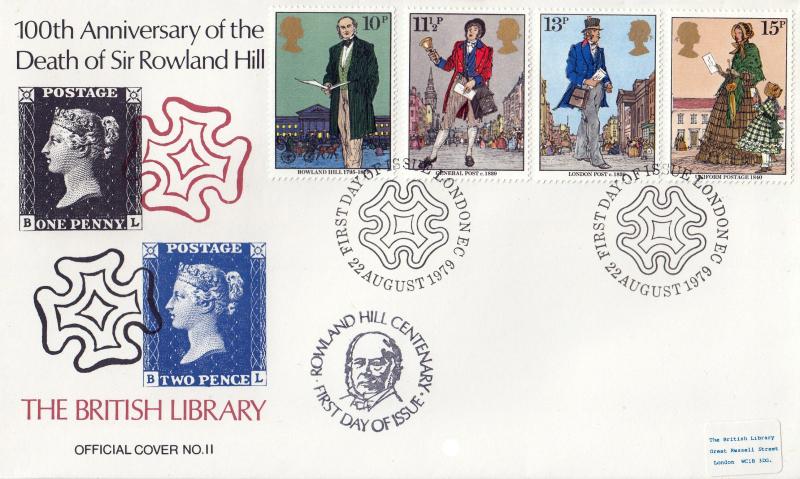 1979 (08) Rowland Hill (Stamps) - British Library 11 - London EC Bureau H/S + the 'Face' cachet