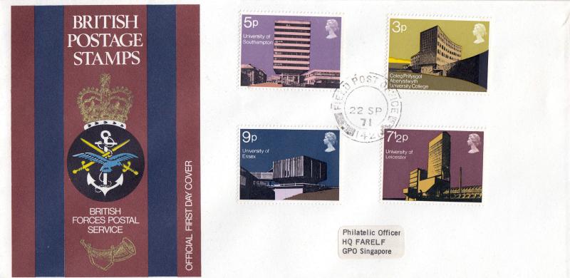 1971 (09) Universities - British Forces Postal Service Cover - Field Post Office 142 CDS