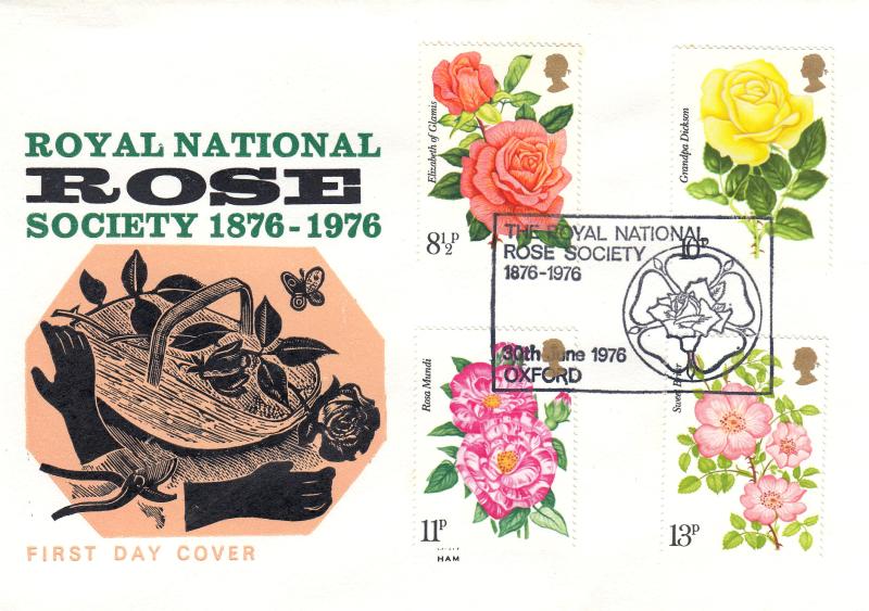 1976 (06) Roses - Benham Engraved - Royal National Rose Society H/S