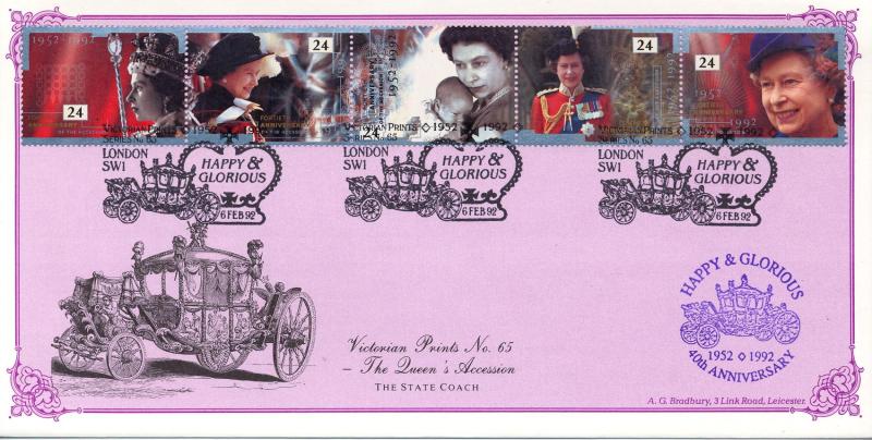 1992 (02) Accession - Bradbury Victorian Print 65 Official (Blue Cachet)