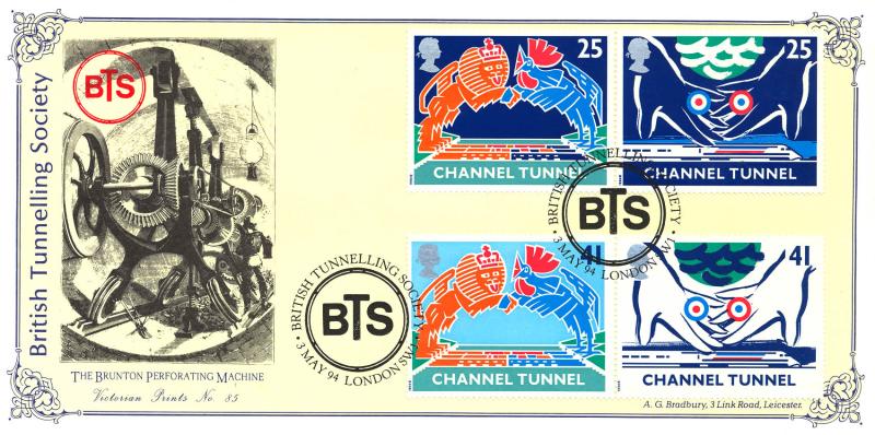 1994 (05) Channel Tunnel - Bradbury Victorian Print 85 Official