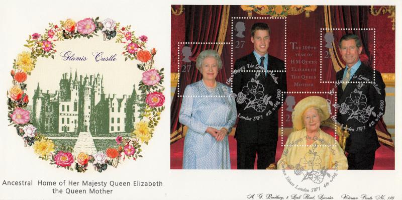2000 (08) Queen Mother M/S - Bradbury Victorian Print 146 Official
