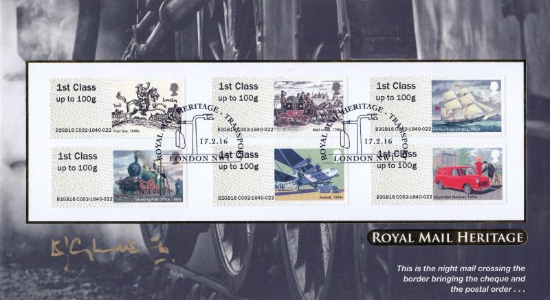 2016 (02) Royal Mail Heritage Post & Go - Internet London NW1 Official - Signed by Duncan Campbell-Smith