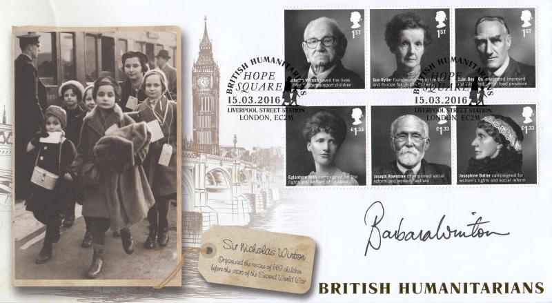 2016 (03) British Humanitarians - Internet 'Hope Square, EC2' Official - Signed by Barbara Winton