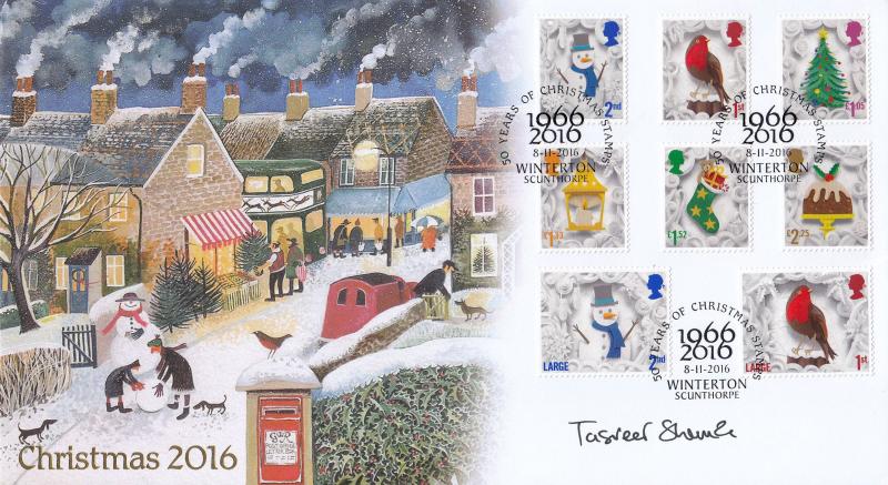 2016 (11) Christmas (Stamps) - Internet 'Winterton' Official - Signed by Tasveer Shemza