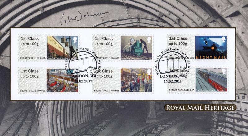 2017 (02) Royal Mail Heritage Post & Go - Internet 'Mail By Rail' Official - Signed by Peter Johnson