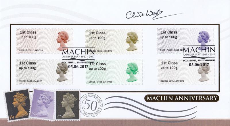 2017 (06) Machin Anniversary Post & Go - Internet 'Eccleshall' Official - Signed by Chris West