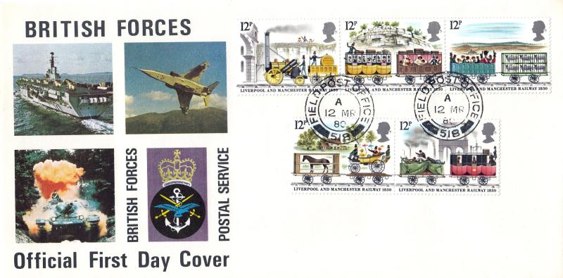 1980 (03) Liverpool & Manchester Railway - British Forces Postal Services Cover - Field Post Office 518 CDS