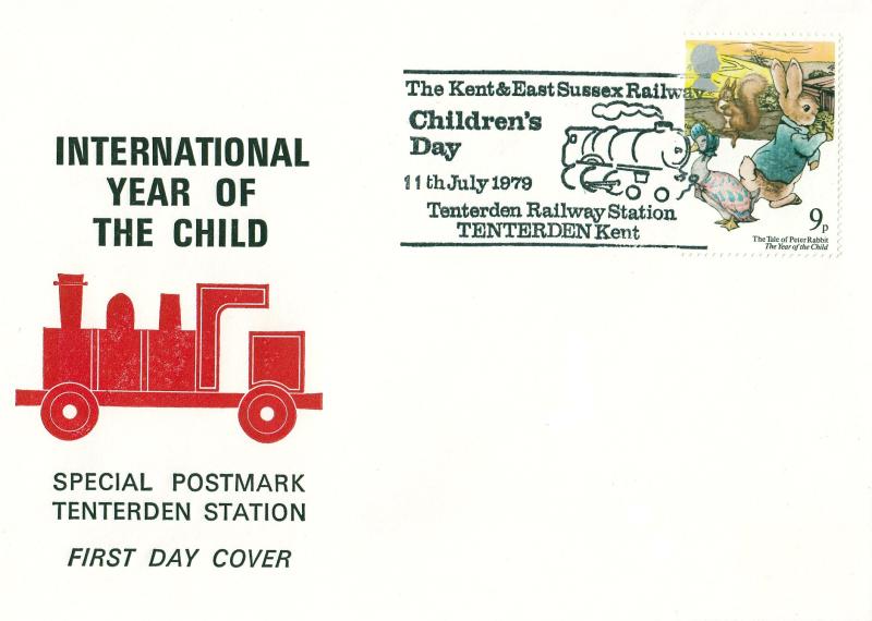 1979 (07) Year Of The Child - Tenterden Station Cover - 9p Only - Tenteden Railway Station H/S