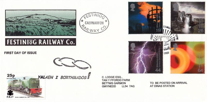 2000 (02) Fire & Light - Festiniog Railway Cover - Edinburgh H/S