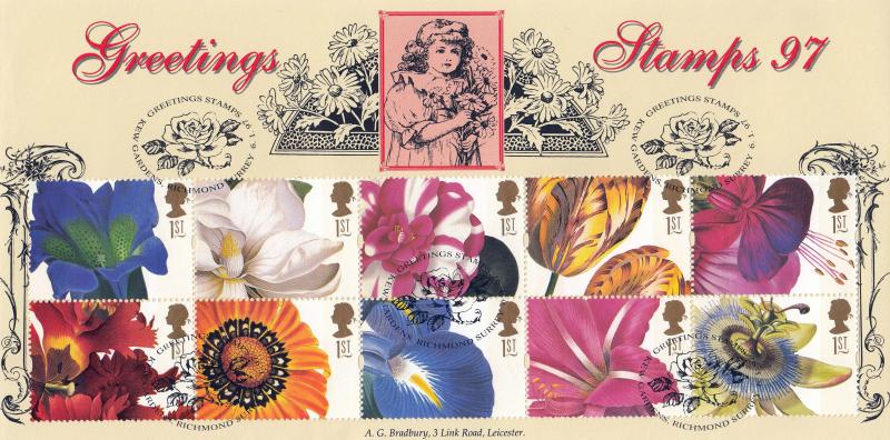 1997 (01) Greetings - Bradbury 'Kew Gardens' Official