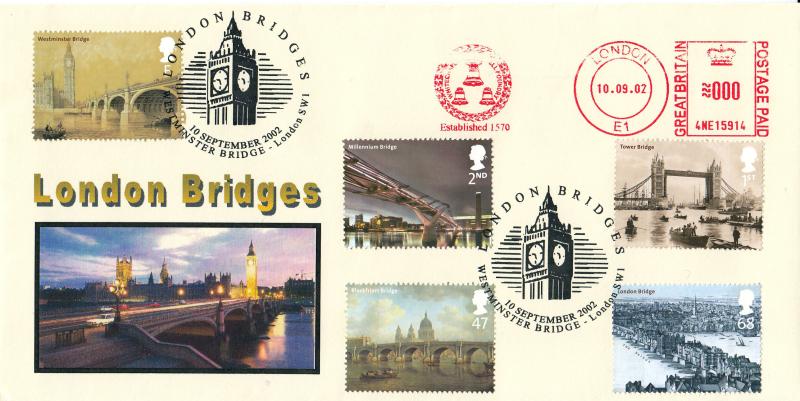 2002 (09) London Bridges - Privately Produced 'Westminster Bridge' Cover - Westminster Bridge 'Big Ben' H/S + Whitechapel Bell Foundry Meter Mark
