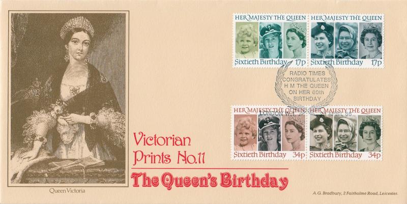 1986 (04) Queen's 60th Birthday - Bradbury Victorian Print 11 - Radio Times H/S