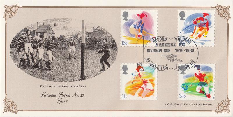 1988 (03) Sports - Bradbury Victorian Print 29 - Arsenal FC, N5 H/S