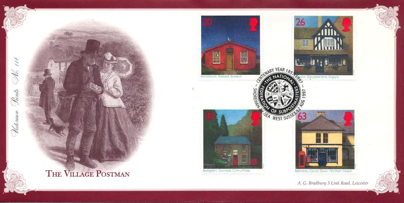 1997 (08) Sub Post Offices - Bradbury Victorian Print 114 'Federation of Sub Post Masters, Shoreham' Official