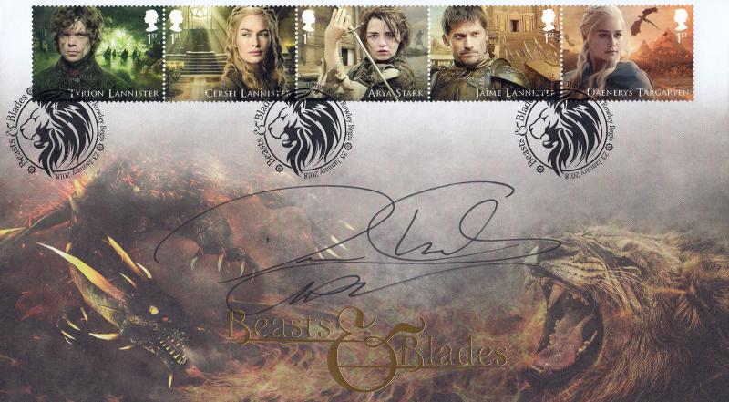 2018 (01) Game of Thrones (Stamps) - Internet 'Throne Road' Official - Signed by Dean-Charles Chapman