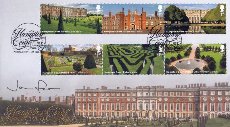 2018 (07) Hampton Court Palace (Stamps) - Internet 'Molesey' Official - Signed by Dr Jonathan Foyle