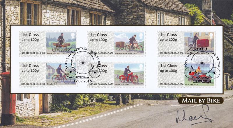 2018 (09) Mail by Bike Post & Go - Internet 'Horsham' Official - Signed by Mark Heap