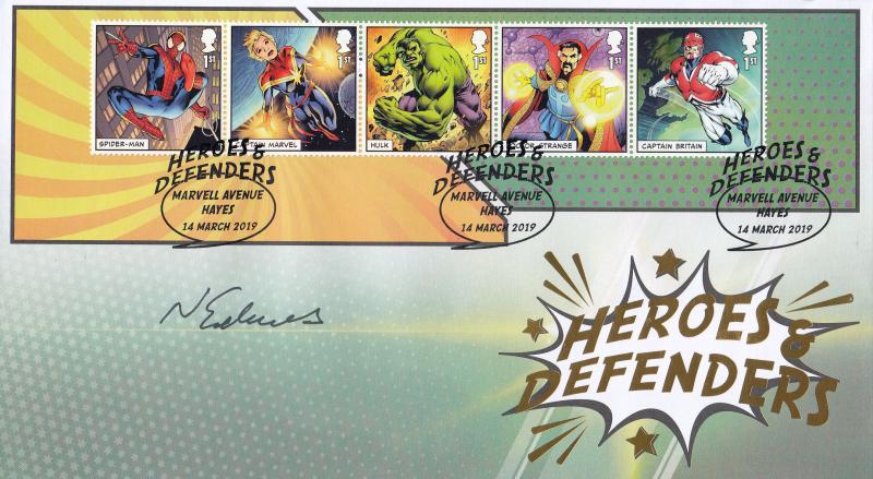 2019 (03) Marvel Comics (Stamps) - Internet 'Marvell Avenue' Official - Signed by Neil Edwards