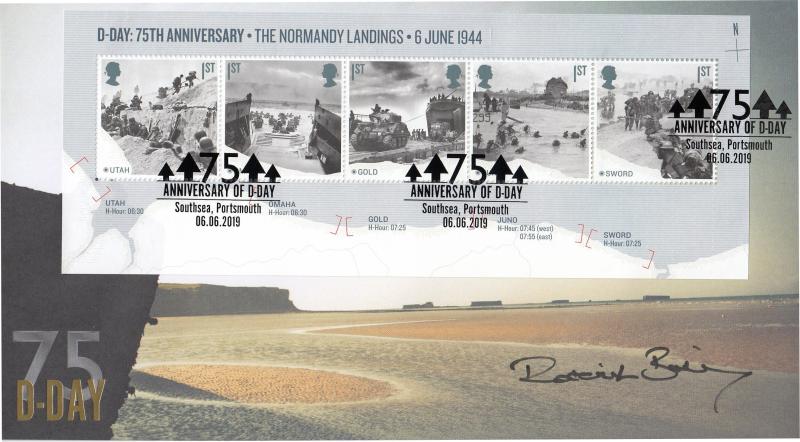 2019 (06) D-Day Landing (M/S) - Internet 'Southsea' Official - Signed by Dr Roderick Bailey