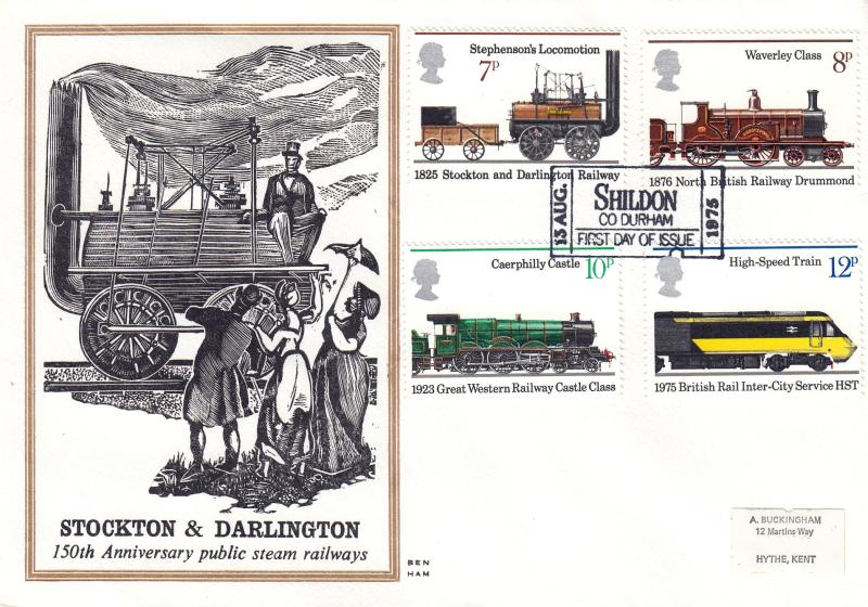 1975 (08) Railways - Benham Engraved - Shildon 'Ticket' H/S