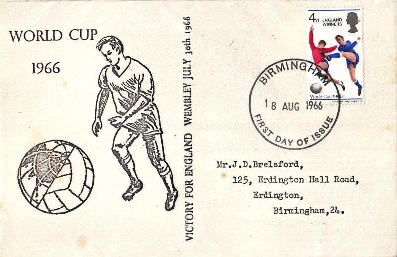 1966 (08) Winners - B&W 'Player with Ball/Globe' Cover - Birmingham FDI