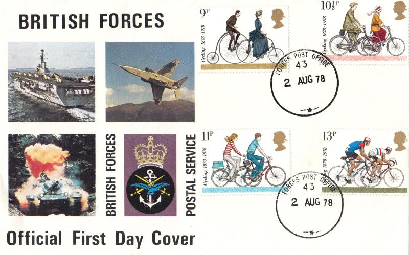 1978 (08) Cycling - BFPS Cover - Forces Post Office 43 CDS