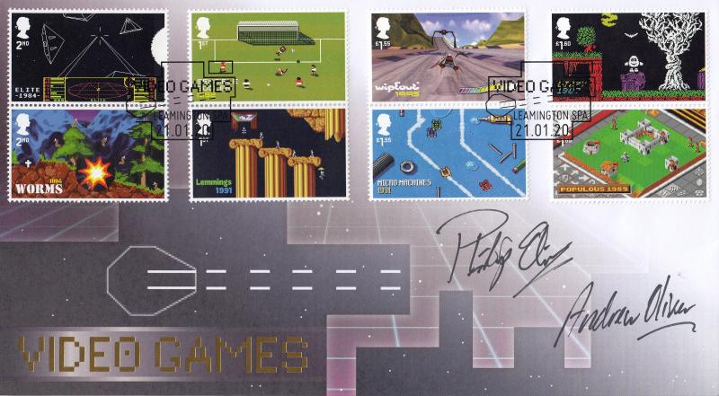 2020 (01) Video Games (Stamps) - Internet 'Leamington Spa' Official - Signed by Philip & Andrew Oliver