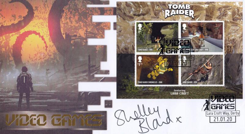 2020 (01) Video Games (M/S) - Internet 'Lara Croft Way' Official - Signed by Shelley Blond