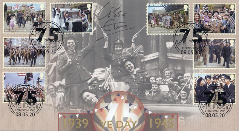 2020 (05) VE Day 75th Anniversary (Stamps) - Internet 'London WC' Official - Signed by Felicity Kenvyn (Lissa Evans)