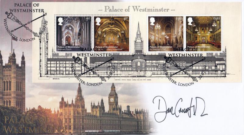 2020 (07) Palace of Westminster (M/S) - Internet 'Westminster' Official - Signed by Dan Cruickshank