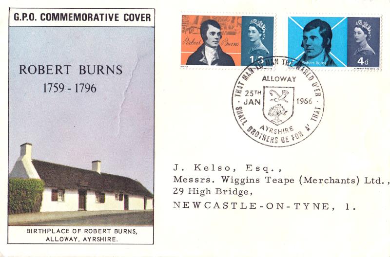 1966 (01) Robert Burns - Ord - GPO - Alloway H/S (Large Format)