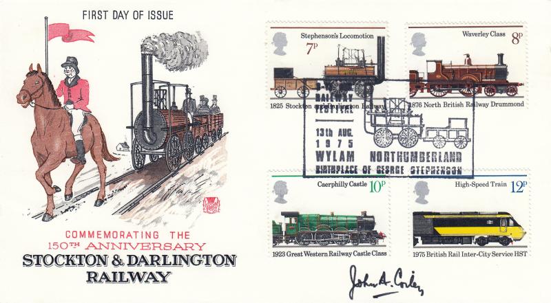 1975 (08) Railways - Stuart - Wylam H/S - Signed John Corley