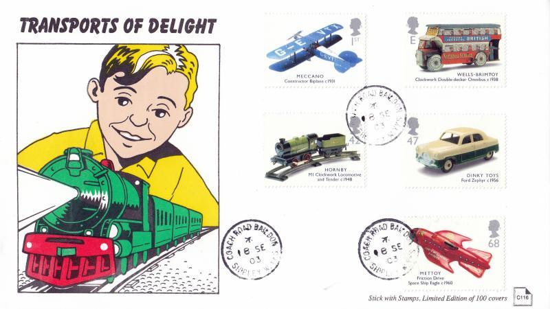 2003 (09) Transports of Delight (Stamps) - Stick With Stamps Official - Coach Road CDS