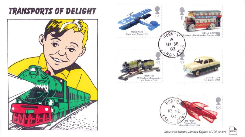 2003 (09) Transports of Delight (Stamps) - Stick With Stamps Official - Hornby CDS