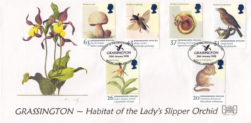 1998 (01) Endangered Species - Havering 'Lady Slipper Orchid, Grassington' Official