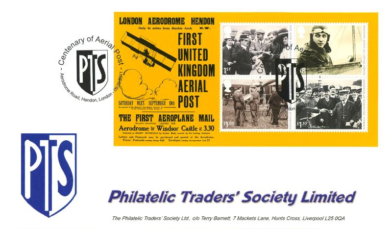 2011 (09) First UK Aerial Post - Philatelic Traders Society 'Aerodrome Road' Official