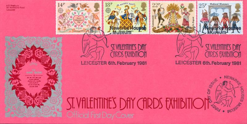 1981 (02) Folklore - Bradbury LFDC 7 'Valentines Day Cards Exhibition' Official