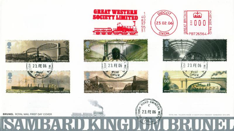 2006 (02) Brunel (Stamps) - RM - Victoria Road, Swindon CDS + Great Western Society Limited Meter Mark