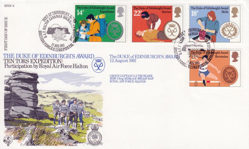 1981 (08) DOA Awards - Forces RFDC 6 'RAF Halton' Official - NO Cachet's or Signatures