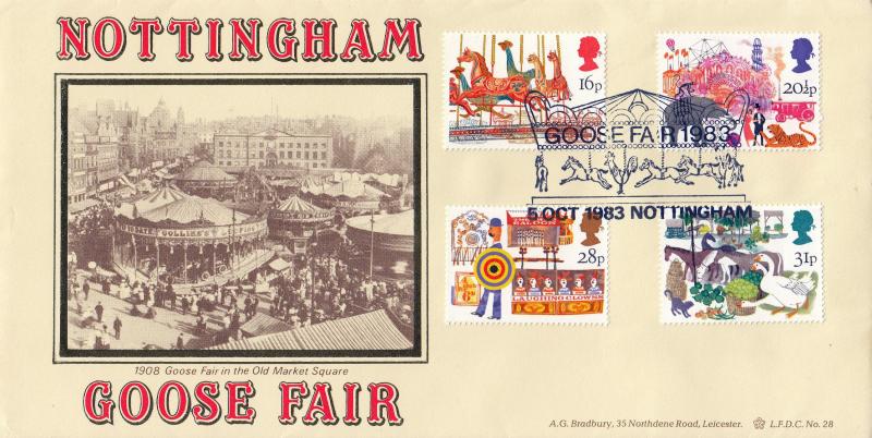 1983 (10) Fairs - Bradbury LFDC 28 'Nottingham Goose Fair' Official