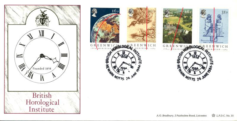 1984 (06) Greenwich - Bradbury LFDC 35 'British Horological Institute, Newark' Official