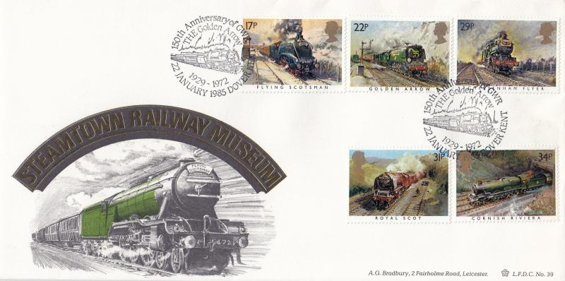 1985 (01) Famous Trains - Bradbury LFDC 39 'The Golden Arrow, Dover' Special