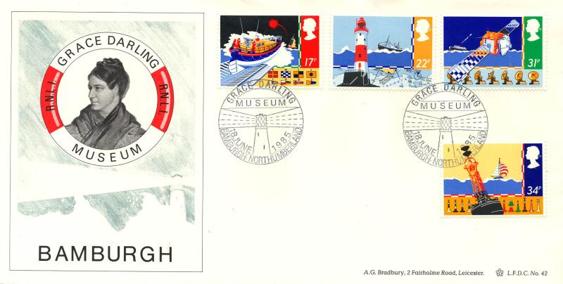 1985 (06) Safety At Sea - Bradbury LFDC 42 'Grace Darling Museum' Official