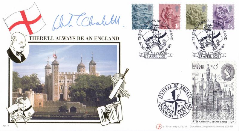 2001 (04) English Regional Pictorial Definitives - Internet 'Bond St, W1' Official - Signed by the late Winston Churchill MP