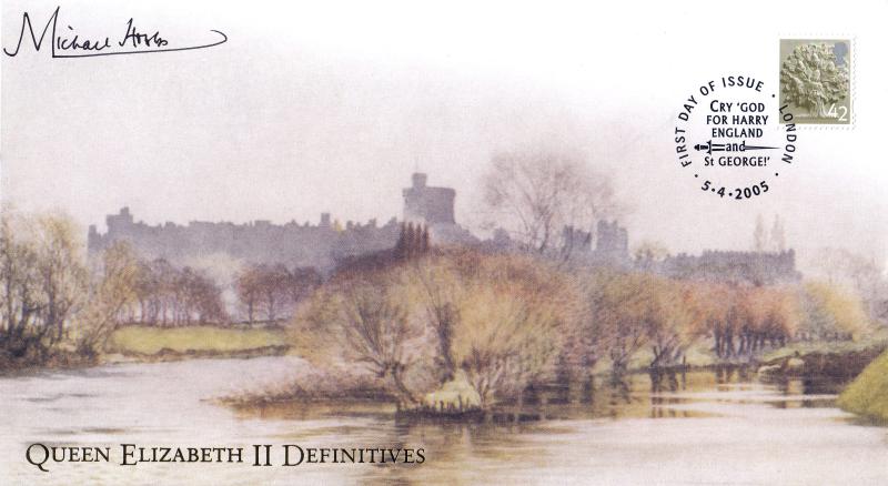 2005 (04) English Regional Definitives (42p) - Internet 'Cry God For Harry' Special - Signed by Major General Sir Michael Hobbs