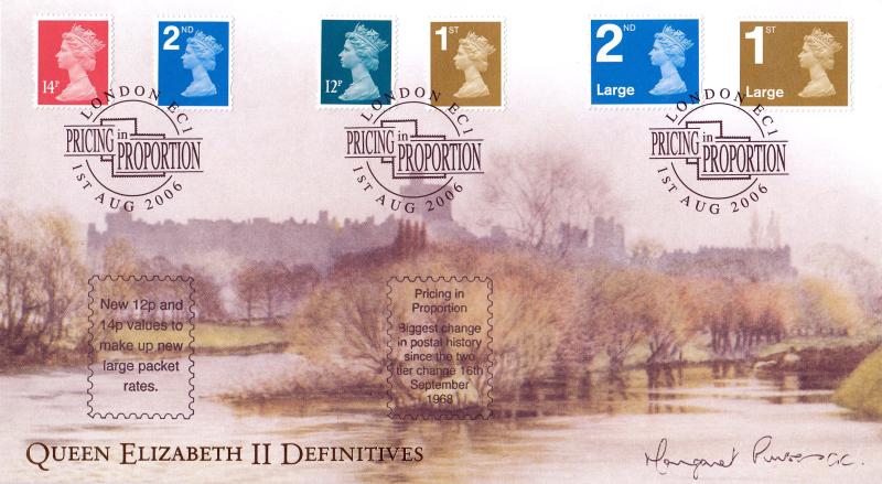 2006 (08) New Definitives (PIP + 12p+14p) - Internet 'Pricing in Proportion' Special - Signed by the late Margaret Purves GC