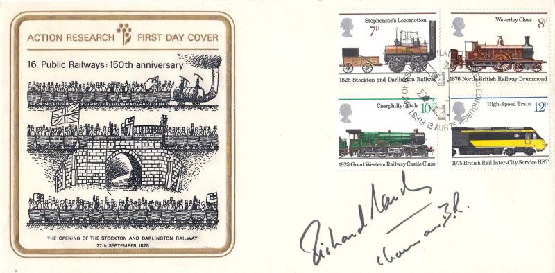 1975 (08) Railways - Action Research Cover - Edinburgh H/S - Signed by Sir Richard Marsh