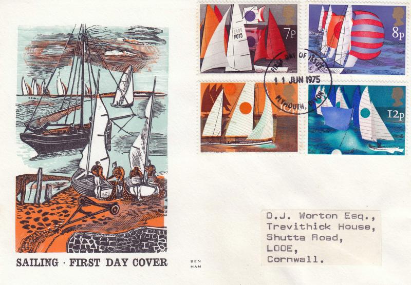 1975 (06) Sailing - Benham Engraved - Plymouth FDI